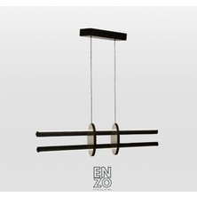 Enzo Light Halo Yemek Odası & Masa Üstü Lineer Sarkıt Avize Bronz Kumandalı Dimmerli