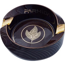 Parmida Kahverengi Gold Çizgili Ikili Porselen Puro Küllüğü
