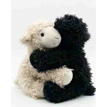 Toys Sarılan Siyah Beyaz Peluş Koyun Çifti – Sevimli Ikili Peluş Oyuncak 20 cm