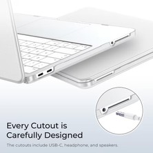Str Store MacBook ile Uyumlu Şeffaf Kapak Kılıf Neo 13 Inç A3404 Için Tasalanmış, Şeffaf Parlak Premium Sert Koruyucu Kapak, Hava Kanallı Kaydırmaz Tabanlı Tam Koruma Kılıf