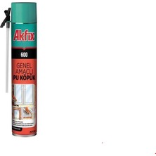 Akfix 600 Genel Amaçlı Pu Köpük 750 ml 600 gr Açık Sarı Renkli Yüksek Yapıştırma Özelliği
