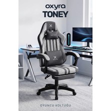 Oxyra Toney Premium Ergonomik Premium | Terletmez Kumaş | Bel Boyun Ayak Destekli | Yatar Mekanizma | Gaming Oyuncu Koltuğu