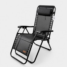 Madfox Easyrest Katlanır Şezlong Kamp Sandalyesi Siyah