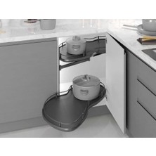 Elovias Starax Döner Tablalı Kör Köşe Mekanizması Sağ Fasulye Frenli Antrasit Modül 45cm (S-3014-A)