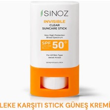 Sinoz SPF50+ Yüksek Korumalı Stick Güneş Kremi 15 gr Tüm Cilt Tipleri İçin Nemlendirici ve Yatıştırıcı