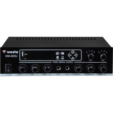 TKÇ Westa WM-605U Usb-Bluetooth 2 Bölgeli 2 Mikrofon Girişli 100 Watt Trafolu Anfi Ab