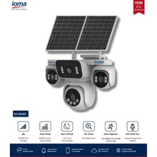 Ioma 4 Lens 1 Ptz Solar Kamera 4g Sim Kartlı (Yıllık 240GB Internet) ve 64GB Sd Kart Dahil