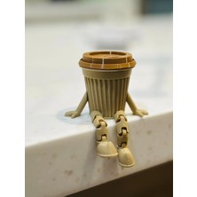 Szd Design Bay Latte Hareketli Kahve Figürü - Moka Pot Tasarımlı Eklemli Mutfak Dekoru