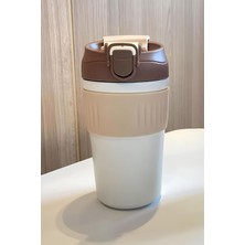 Str Store 316 L Çelik Kahverengi 450 ml Pipetli Soğuk Sıcak Kahve El Termos Mug CIN847KHV