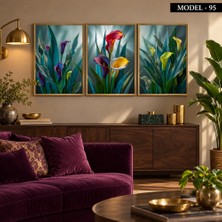 Akıllı Kağıt Yapışkanlı Keçe Tablo - Poster Çiçek (Model- 95)