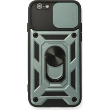 Str Store Apple iPhone 6 Kılıf Pars Lens Yüzüklü Silikon - Yeşil