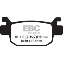 Ebc Motosiklet Ebc SFAC415 Honda SH125/150/300 , Forza 300 13-21 Carbon Arka Fren Balatası