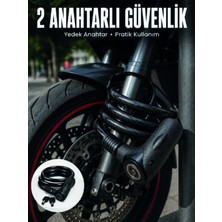 TKÇ 180 cm Uzun Çelik Halatlı Anahtarlı Kilit ile Güvenli Park Deneyimi Ab