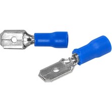 Powermaster PM-39061 1,5-2,5mm2 Kesit 22X6X6MM Soket Mavi Izoleli Kablo Pabucu (100'LÜ Paket)