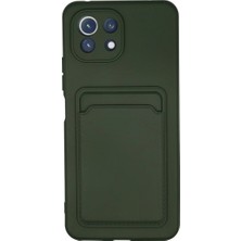 Str Store Xiaomi Mi 11 Kılıf Kelvin Kartvizitli Silikon - Koyu Yeşil