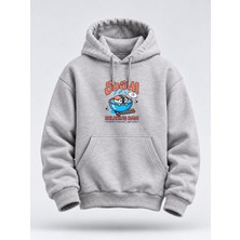 North Whiskers Relaxing Day Sushi Baskılı Unisex Hoodie – Eğlenceli Streetwear Sweatshirt