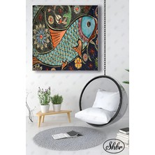 Şehzat Design Tekli Kare Dekoratif Kanvas Tablo Salon Yatak Odası Kafe Ofis Mozaik Tasarım Balık