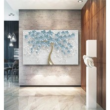 Şehzat Design Altın Gövdeli Çiçek Kanvas Tablo
