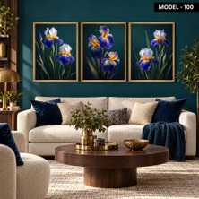 Akıllı Kağıt Yapışkanlı Keçe Tablo - Poster Çiçek (Model- 100)