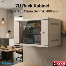 Lande 19" 7u Duvar Tipi Rack Kabinet – 542 × 400 – Açık Gri – Demonte - LN-STB07U5440LG
