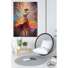 Şehzat Design Tekli Dikey Kanvas Salon Yatak Odası Mutfak Ofis Duvar Tablosu Yağlı Boya Efekt Dansçı Kız