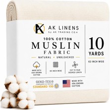 Str Store Muslin Kumaş/kumaş Ağartılmamış - D Kumaş - Doğal 9,5 Metre Orta Ağırlık -%100 Pamuk (160 cm Genişliğinde), Doğal Ağartılmamış