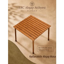 ÖİR A.E Ahşap Katlanır Kamp Masası: Bahçe, Piknik, Balkon ve Kamp
