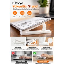 Ognami Ergonomik Klavye Yükseltici Stand - 15° Açılı 3D Baskı Masaüstü Klavye Tutucu