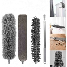 Nisibis Home Yumuşak 140CM Mikrofiber Teleskopik Uzayabilen Toz Alma Fırçası 3 Lü Set Başlıklı Toz Alıcı