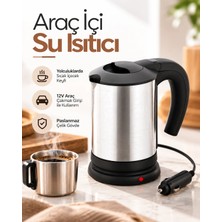 Str Store 12V Araç Çakmak Girişli Paslanmaz Çelik Araç Içi Su Isıtıcı Seyahat Tipi Kettle