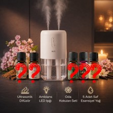 Blic Şarjlı LED Işıklı Ultrasonik Hava Nemlendirici Humidifier (5 Adet - Saf Uçucu Koku Yağı Hediye)
