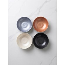 Tupperware 4'lü Set Parlak Şık Kase - Gri, Turuncu, Krem, Siyah (Çok Amaçlı Servis ve Sunum Kasesi)