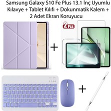 Monsgeek Samsung Galaxy S10 Fe Plus 13.1 Inç Uyumlu Standlı Kılıf ve Dokunmatik Kalem ve Klavye Set