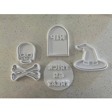 Szd Design Cadılar Bayramı Halloween Temalı Kurabiye Kalıbı ve Baskı Damgası Seti