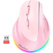 Str Store Solak Kablosuz Ergonomik Dikey Fare, Şarj Edilebilir - Pembe