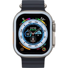 Neva Prime Apple Watch Ultra 49MM Alüminyum Kasa Cam Ekran Koruyucu - Mavi