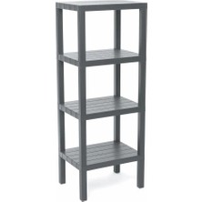 Neva Prime 4 Raflı Gri Modüler Ünite Plastik 38X29X100 cm (5580)