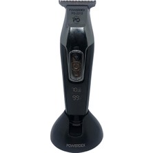 Powerdex Professional PD-2212 Gümüş Renkli Kablosuz Saç Sakal Tıraş Makinesi Islak & Kuru Kullanım