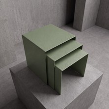 Modilab Modern Metal Zigon Sehpa Seti – Minimal Tasarım Iç Içe Geçen Yan Sehpa (3’lü Set)