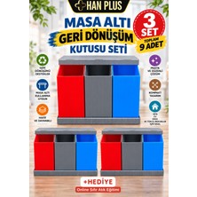 Han Plus Masa Altı, 3'lü Geri Dönüşüm Kutusu Seti -3 Takım + Online Sıfır Atıkeğitimi