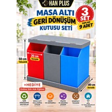Han Plus Masa Altı, 3'lü Geri Dönüşüm Kutusu Seti -3 Takım + Online Sıfır Atıkeğitimi