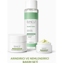 Sinoz Arındırıcı ve Nemlendirici 3'lü Bakım Seti 2 Parça Tüm Cilt Tipleri İçin Canlandırıcı Etki