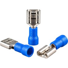 Powermaster PM-39057 1,5-2,5mm2 Kesit 20X7X5MM Soket Mavi Izoleli Kablo Pabucu (100'LÜ Paket)
