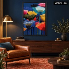 Akıllı Kağıt Yapışkanlı Keçe Tablo - Poster Çiçek (Model- 76)