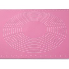 Pratik Evim Yumuşak Ölçülü Hamur Açma Matı 45×65 cm Pembe