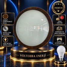 Cam Difüzörlü Tavan Armatürü Ahşap Renk 10W Ampul Dahil