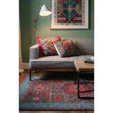 Naar Mira Memlük V15 Kaymaz Tabanlı Yıkanabilir Klasik Kilim - Turkuaz