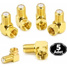 Vwin 5 Adet Gold L Tipi Konnektör Fiş Çevirmeli 90 Derece Adaptör