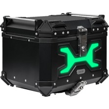 Motocentric 45L Alüminyum Motosiklet Arka Çantası (Topcase) - LED Işıklı, Su Geçirmez, Çift Kilit Sistemli Arka Çanta