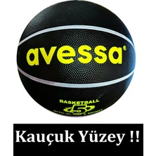 Avessa Basketbol Topu No.5 Siyah Renk Kauçuk Yüzey ile Kapalı ve Açık Alan Kullanımına Uygun